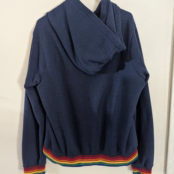 Navy/rainbow Aviator Nation full zip jacket XL - Picture 2 of 4